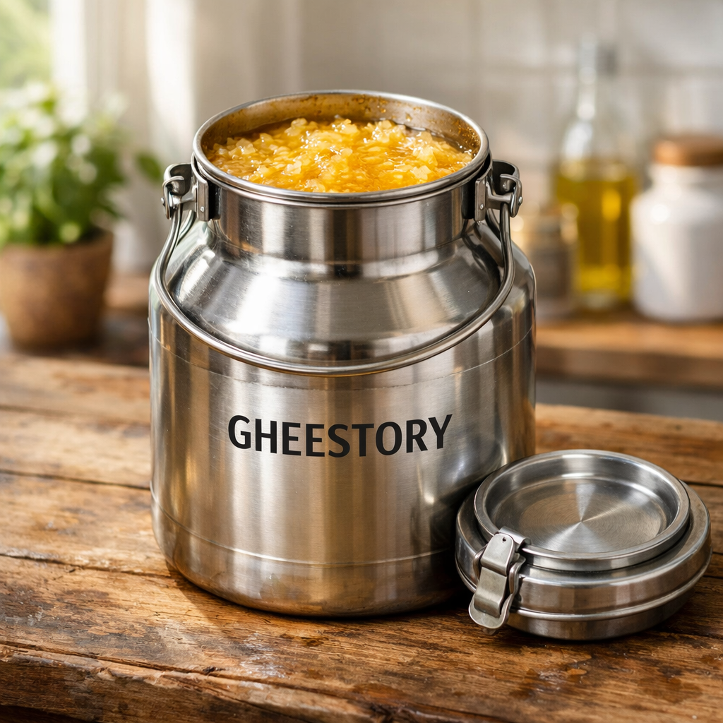 Desi Buffalo Bilona Ghee - 2L Premium Steel Container