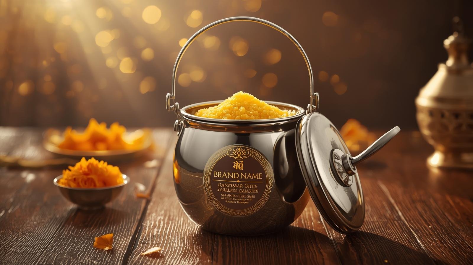 Desi Buffalo Bilona Ghee - 10L Premium Steel Container